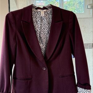 White House Black Market Deep Burgundy Blazer